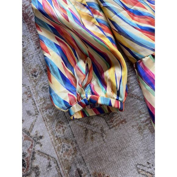 Saloni Jas 100% Silk Long Sleeve Mini Dress Womens Size UK 10 US 6 - Picture 9 of 10